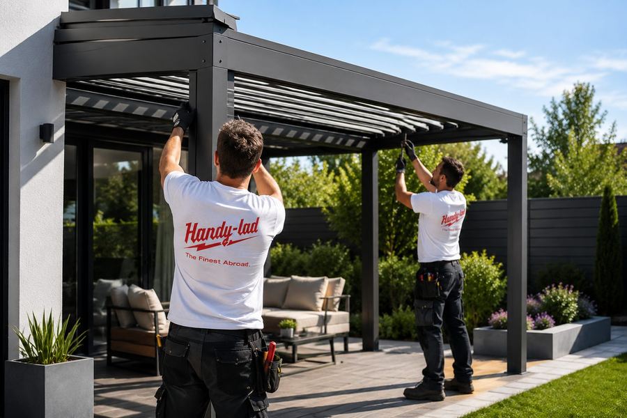 Installazione pergola bioclimatica a Milano da parte di Handy-Lad